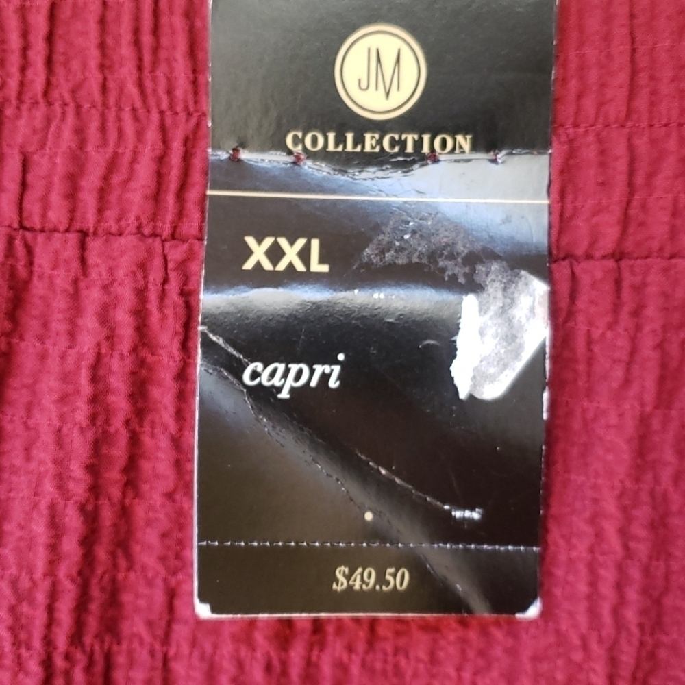 Jm Collection Side-Button Textured Capris XXL - Picture 5 of 7